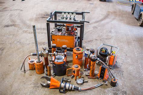 Foto van hydraulische vijzels in actie