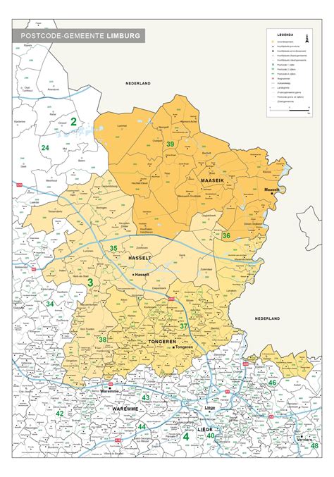 Kaart van grensregio Kleve/Emmerich met leverancierslocaties