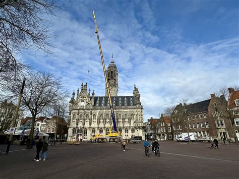 Overzicht van de abdijkerk en koorkerken in Middelburg