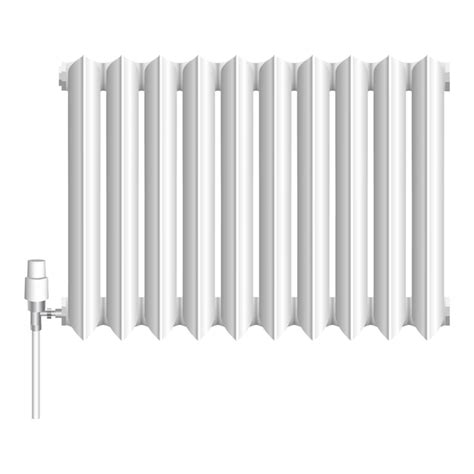 Illustratie van een radiator met pijlen die luchtbellen aangeven.