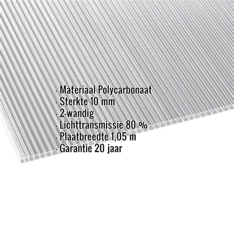 Schematische weergave van de meerwandige structuur van een polycarbonaat kanaalplaat
