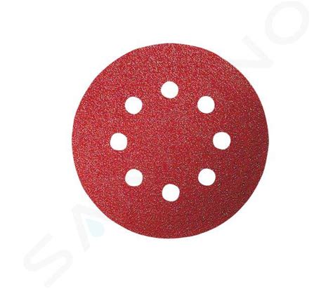 Illustratie van rond Bosch schuurpapier met een diameter van 125 mm