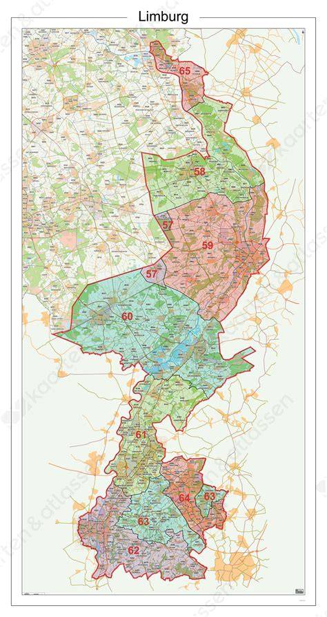 Kaart van Noord-Limburg met vestigingen en actieterrein