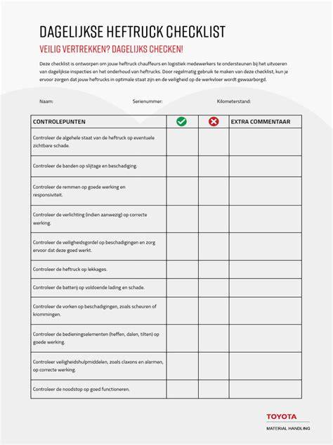 Checklist: onderhouds- en inspectiepunten