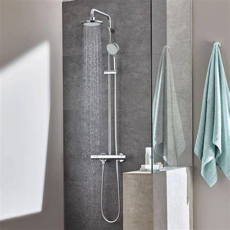 GROHE Rainshower Modern Regendoucheset opbouw hoofddouche 21 cm, handdouche staaf, glijstang 113 cm, chroom