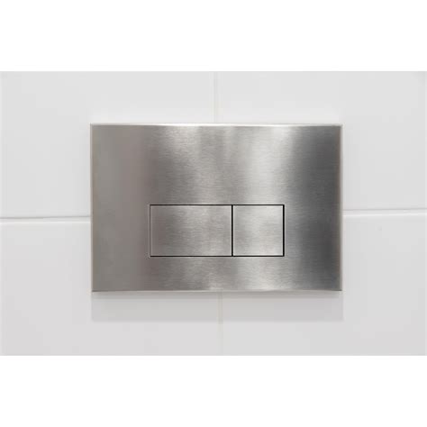 strakke, rechthoekige Geberit Highline bedieningsplaat in geborsteld RVS