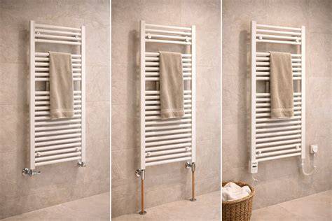 Infografiek: overzicht handdoekradiator type aansluitingen en installatievolgorde