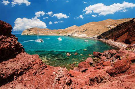 Santorini: Pyrgos en Red Beach