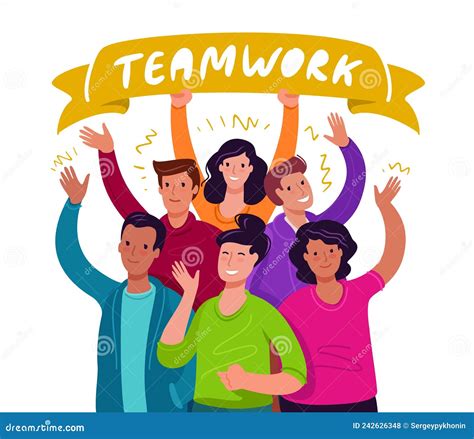 Illustratie van een groep mensen die samenwerken en elkaar ondersteunen