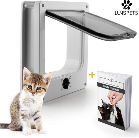 Beveiligde kattenluik voor deur met chipverificatie