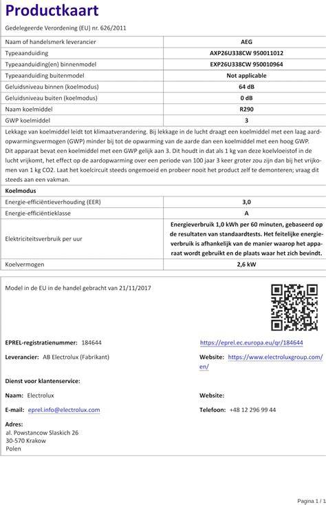 Onderhoudsinformatie op productkaart