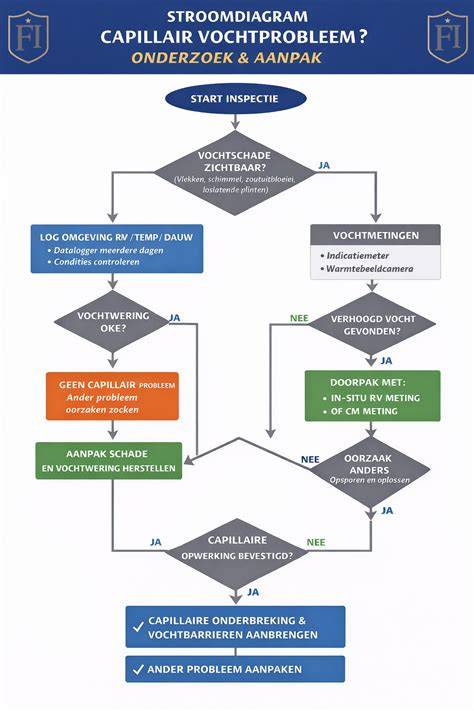 Diagram van dampdiffusie, capillair transport en verdamping