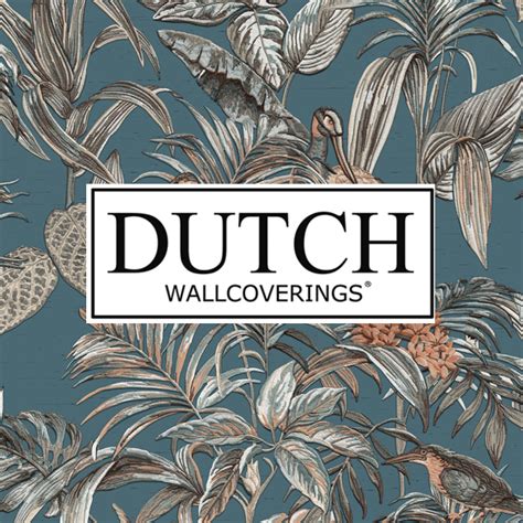 Voorbeeld van behang uit de Dutch Wallcoverings Jungle Fever collectie met tropische bladeren en patronen