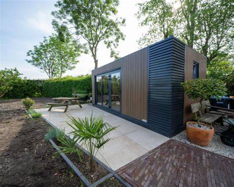 Voorbeeld lay-out van een prefab containerwoning