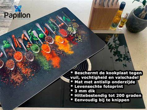 Kookplaatbeschermer houtlook - visueel overzicht van houtprint