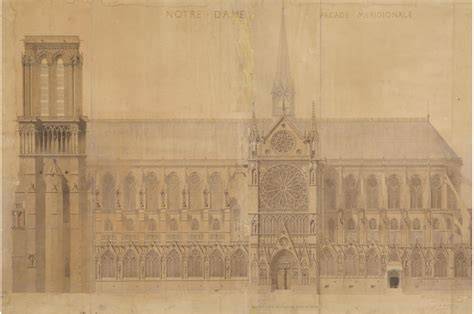 Notre-Dame flèche tekening uit 1843-1848