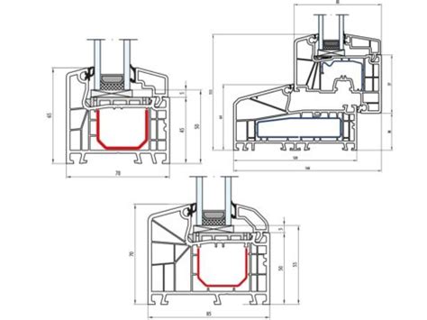 Diagram van Star 75 profiel met drie designversies