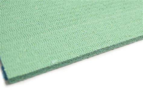 Groene ondervloer platen op maat, detail: 7 mm dik, 19 dB geluidreductie