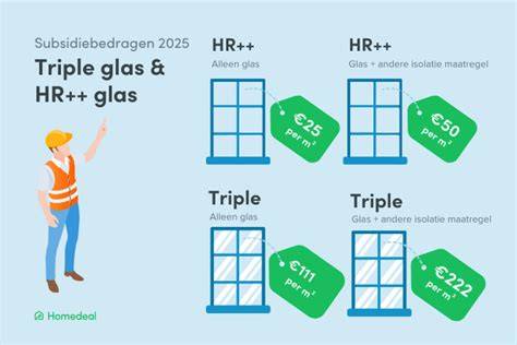 Infographic: kosten-besparing HR++ vs triple glas in verschillende woningtypen