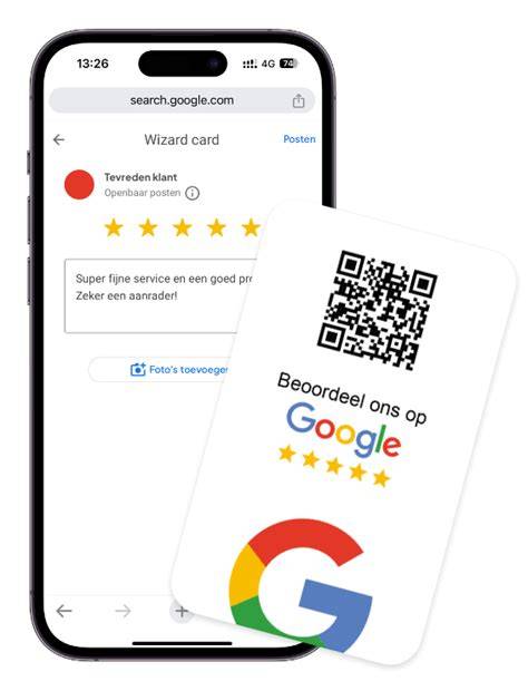 Review-kaart met klanttevredenheidsscore