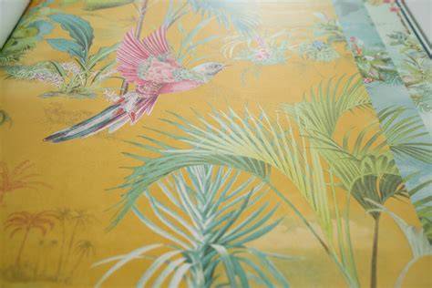 Illustratieve collage van Pip Studio dessins: Floris, Palm Scene, Raindrops en Birds in Paradise