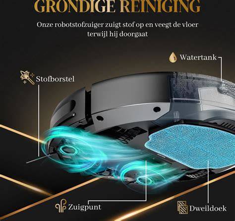 Infographic: Hoe een robotstofzuiger met dweilfunctie laminaatvloeren reinigt (kaart van functies en flow)