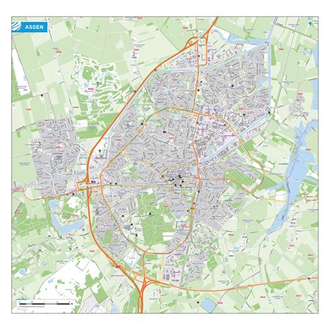 Kaart van Assen met subsidieregels voor groendaken