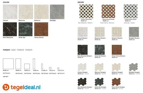 Overzicht van terrazzo, marmerlook en houtlook combinaties