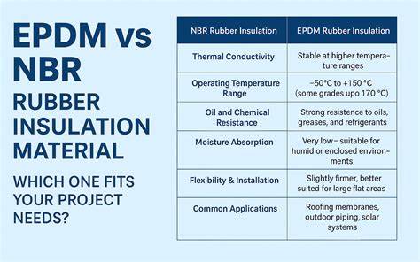 Infographic over EDPM, EPDM en NBR eigenschappen en temperatuurbereiken