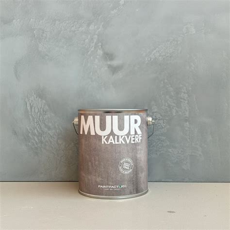 foto van een verfblik met kalkverf en een kwast