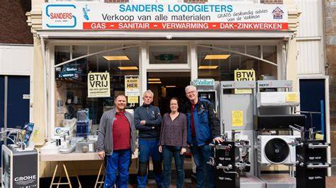 Grafiek: jubileum en hofleveranciersstatus van Sanders Loodgieters