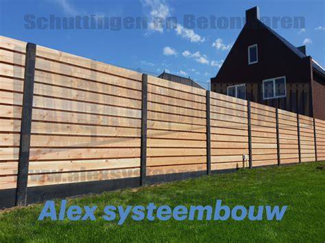 Diagram: mogelijke hoogtes en composities van houten-beton schuttingen