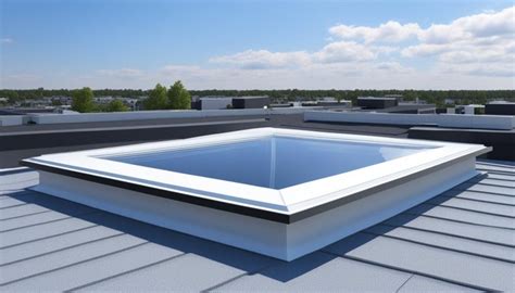 Illustratie van een huis met een plat dak waarop een lichtkoepel is geïnstalleerd voor extra lichtinval.