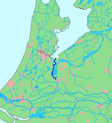 Kaart van waterberging en meanderend deel langs de Vecht als visualisatie van droge- en natte periodes