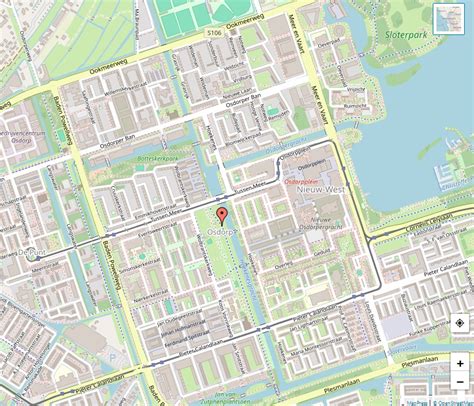 plattegrond van het Zorgplein Osdorp met bereikbaarheidsinformatie