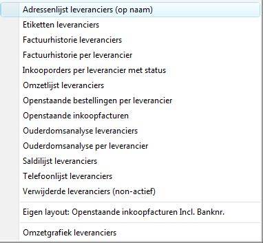 Overzicht leveranciers met sterktes