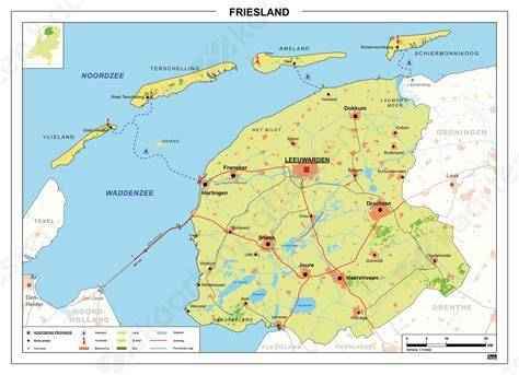 Kaart van Friesland met regio's waar aanbieders actief zijn