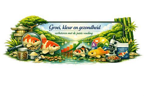 Taiwanese koi- en vijverinfographic: groei, temperatuur, voeding
