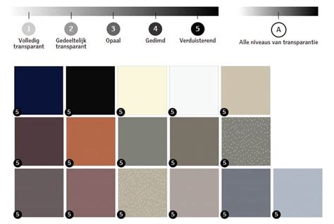 Overzicht van de beschikbare kleuren voor VELUX verduisterende rolgordijnen.
