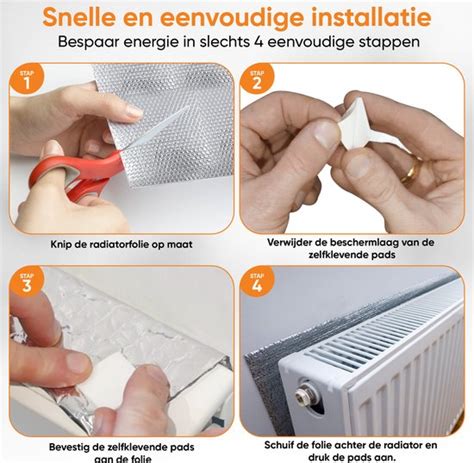 Radiatorfolie installatie diagram