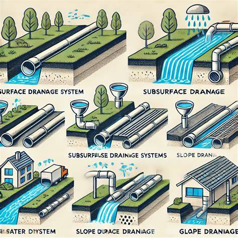 Diagram: drainage- en bekuipingssystemen in kelders