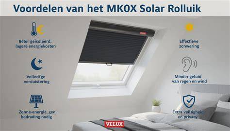 Infographic: Voordelen van Velux rolluiken (verduistering, isolatie, geluid, veiligheid)