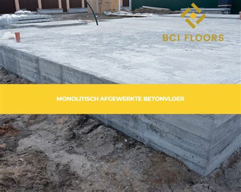 Illustratie van een monoliet-afgewerkte betonvloer met gladde, gepleisterde oppervlakte.