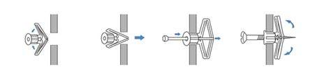 Diagram: hoe parapluplug achter de gipsplaat opent