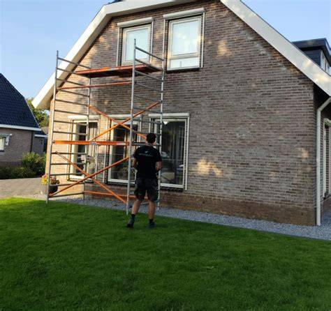 Foto: Montageploeg tijdens het inmeten en plaatsen