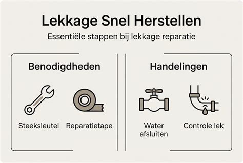 Infographic: oorzaken lekkage douchekraan en stap-voor-stap herstel