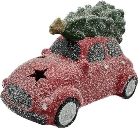 Specificaties: Intratuin kerstdorpminiatuur auto met kerstboom