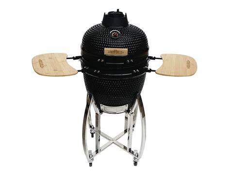 Diagram: Kamado-barbecue met keramische bouw en luchtstromen