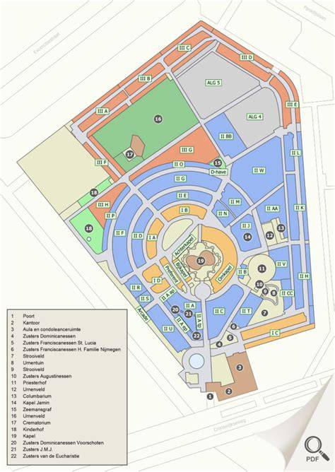 Begraafplaats Pleineslaan: plattegrond en groenvoorzieningen