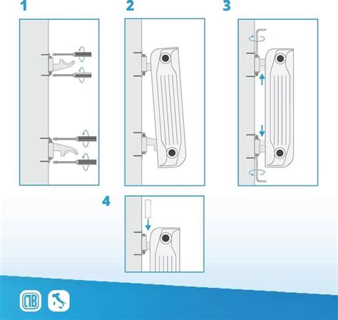 Diagram: juiste afstanden rondom muurbeugels en radiatoren
